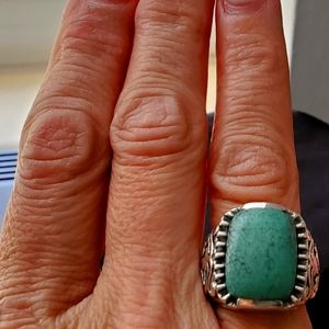 Turquoise/Silver ladies ring size 8